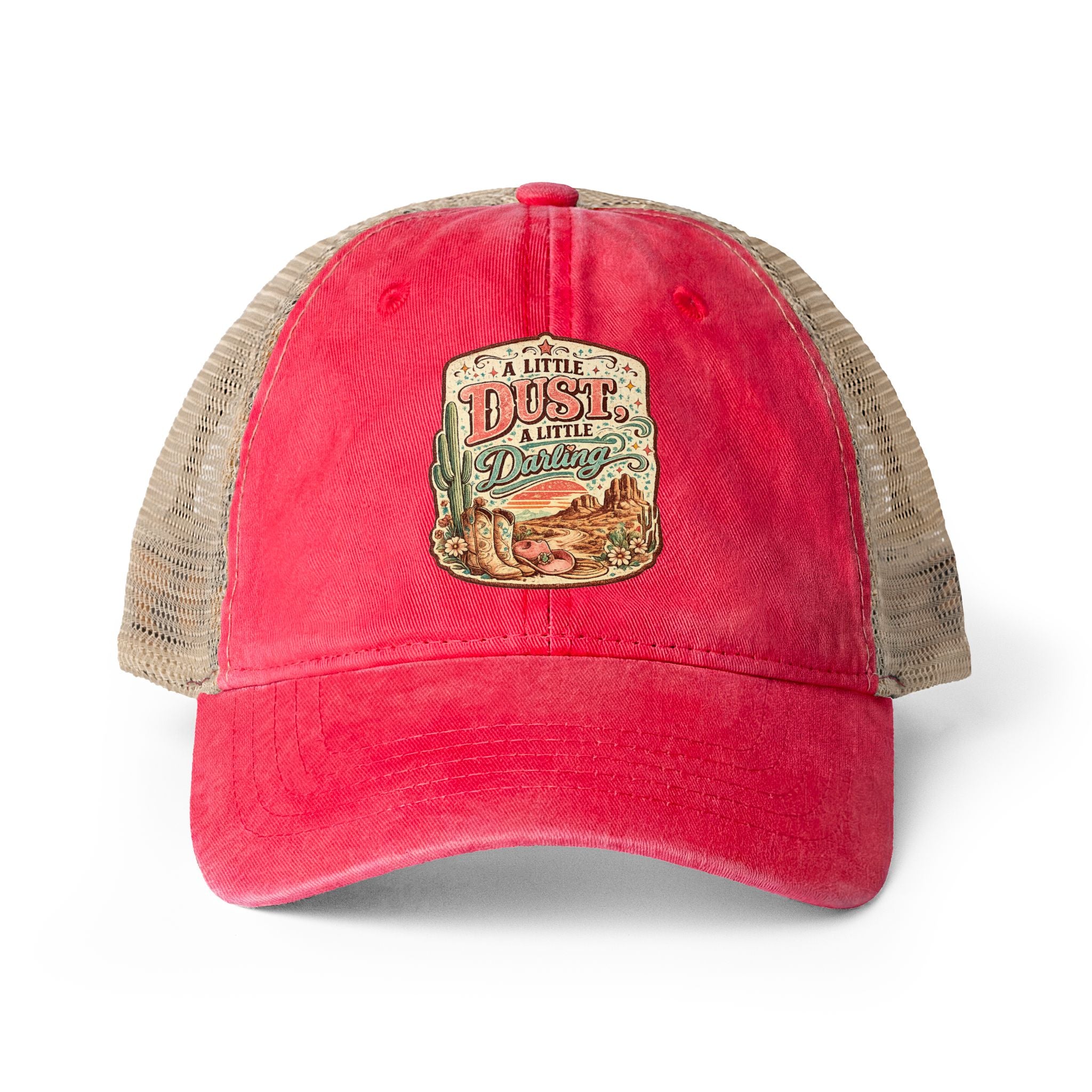 A Little Dust a Little Darling Washed Mesh-Back Cap