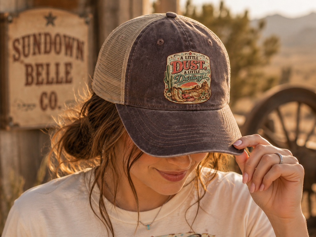 A Little Dust a Little Darling Washed Mesh-Back Cap